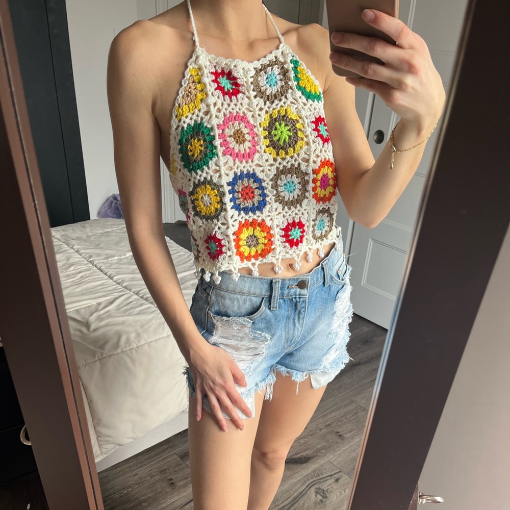 Open Back Crochet Top